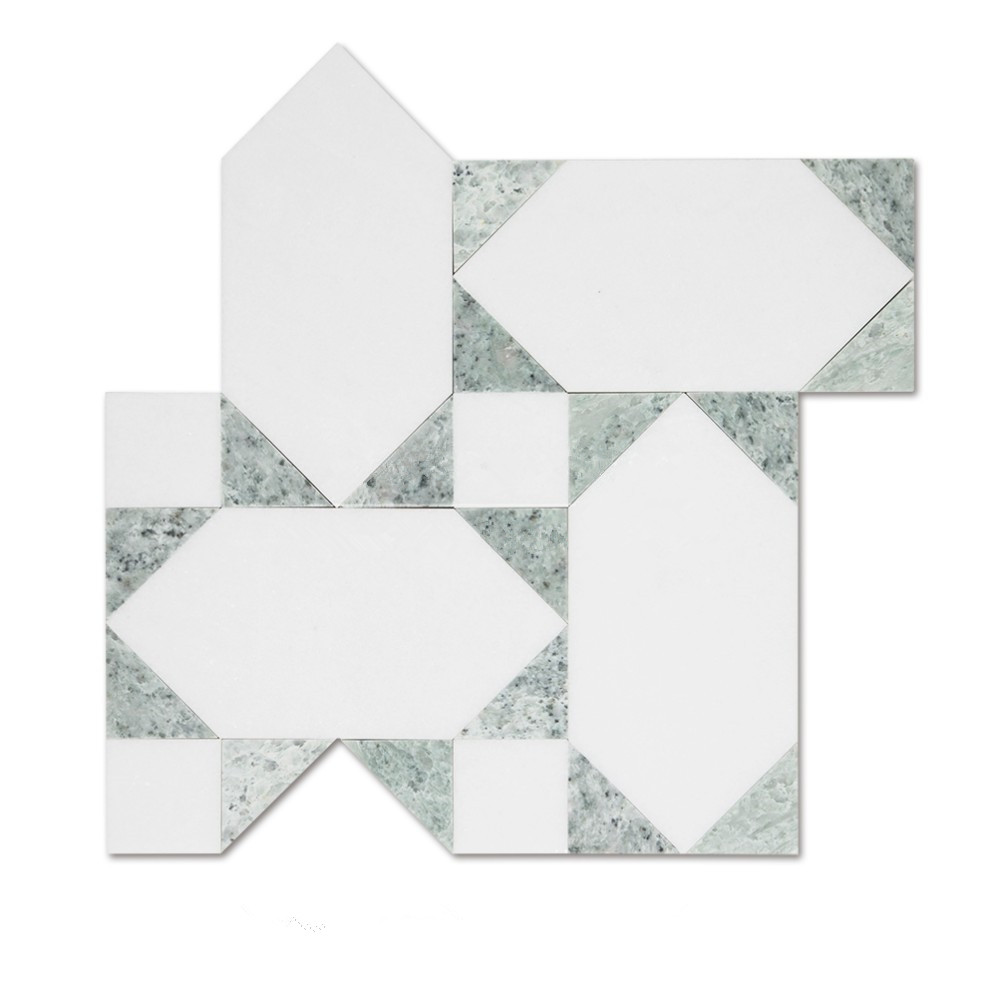 Grade A Thassos White And Ming Green Bathroom Kitchen Wall Tile Design Patterns 