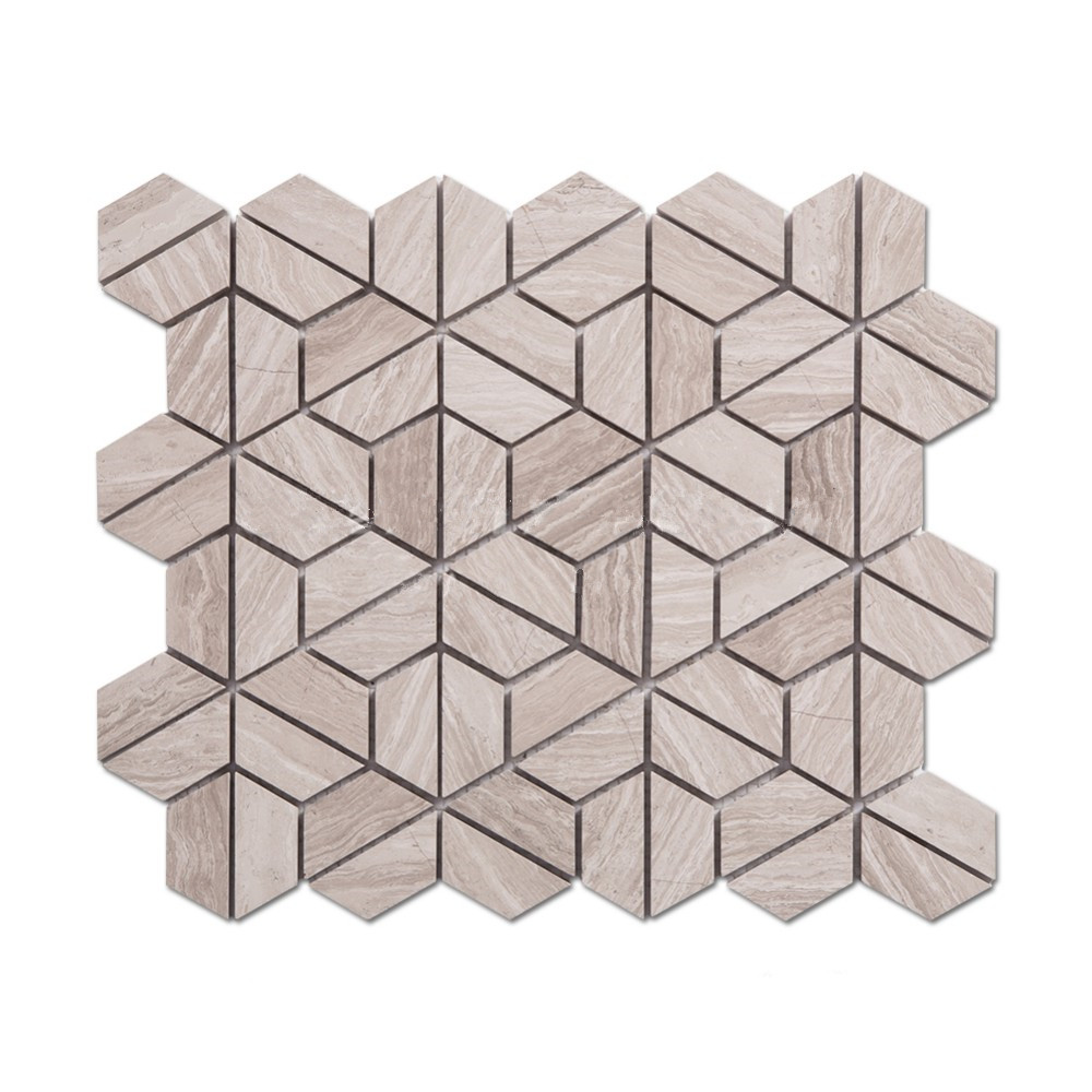 Wooden Gray  Grain 3d Polished Marble Mosaic