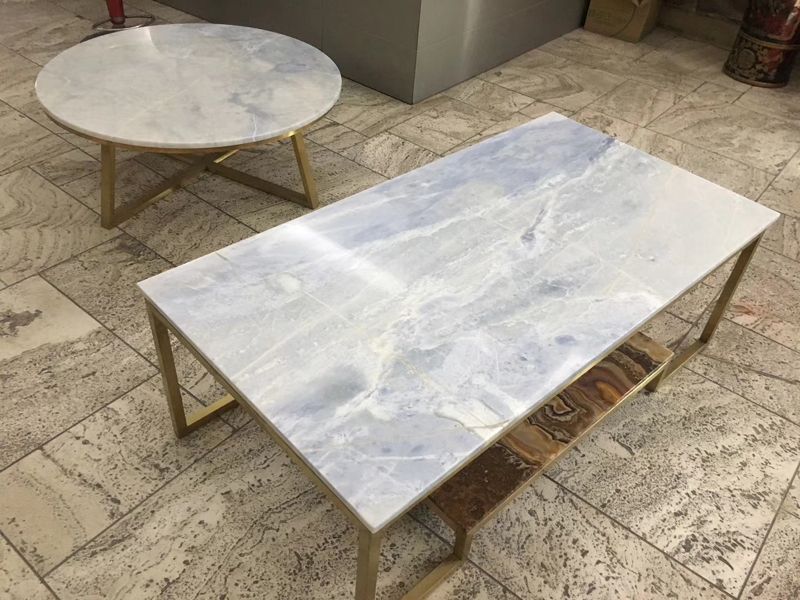light blue marble table top