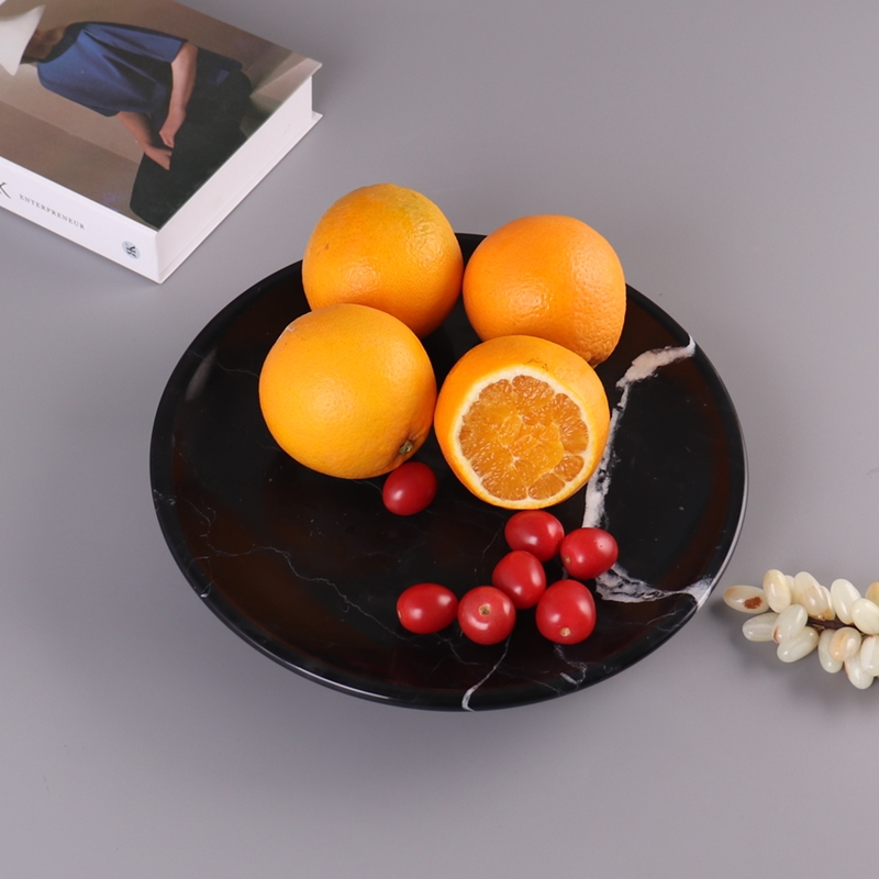 Black Marble Fruit Plate Marble Fruit Tray