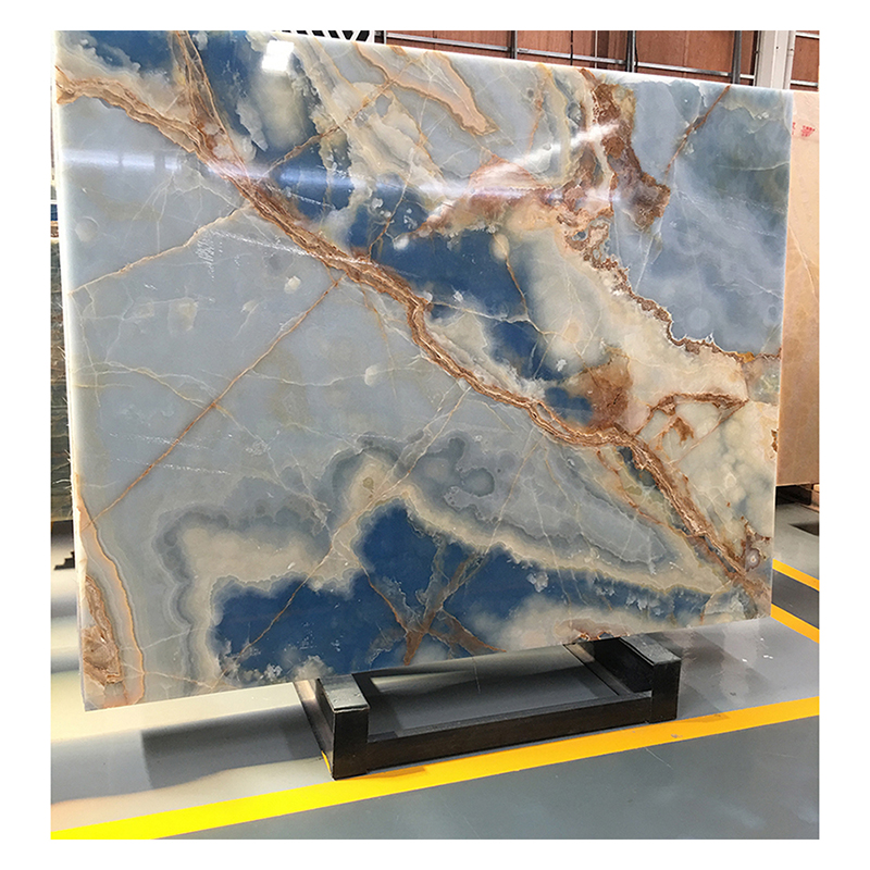 Blue onyx marble stone slab and tile for wall and floor contruction decoration