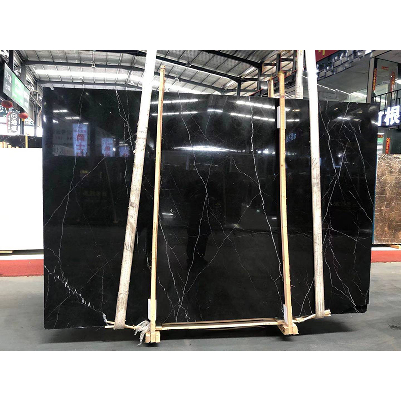 Nero marquina pure black marble tile with good quality