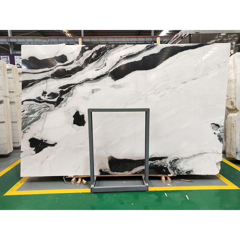Panda White Marble Bookmatch Slab Wall Shower Flooring