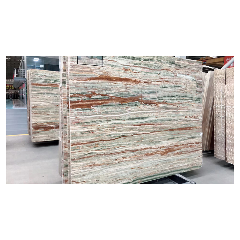 Natural stone transparent marble open book green onice onyx
