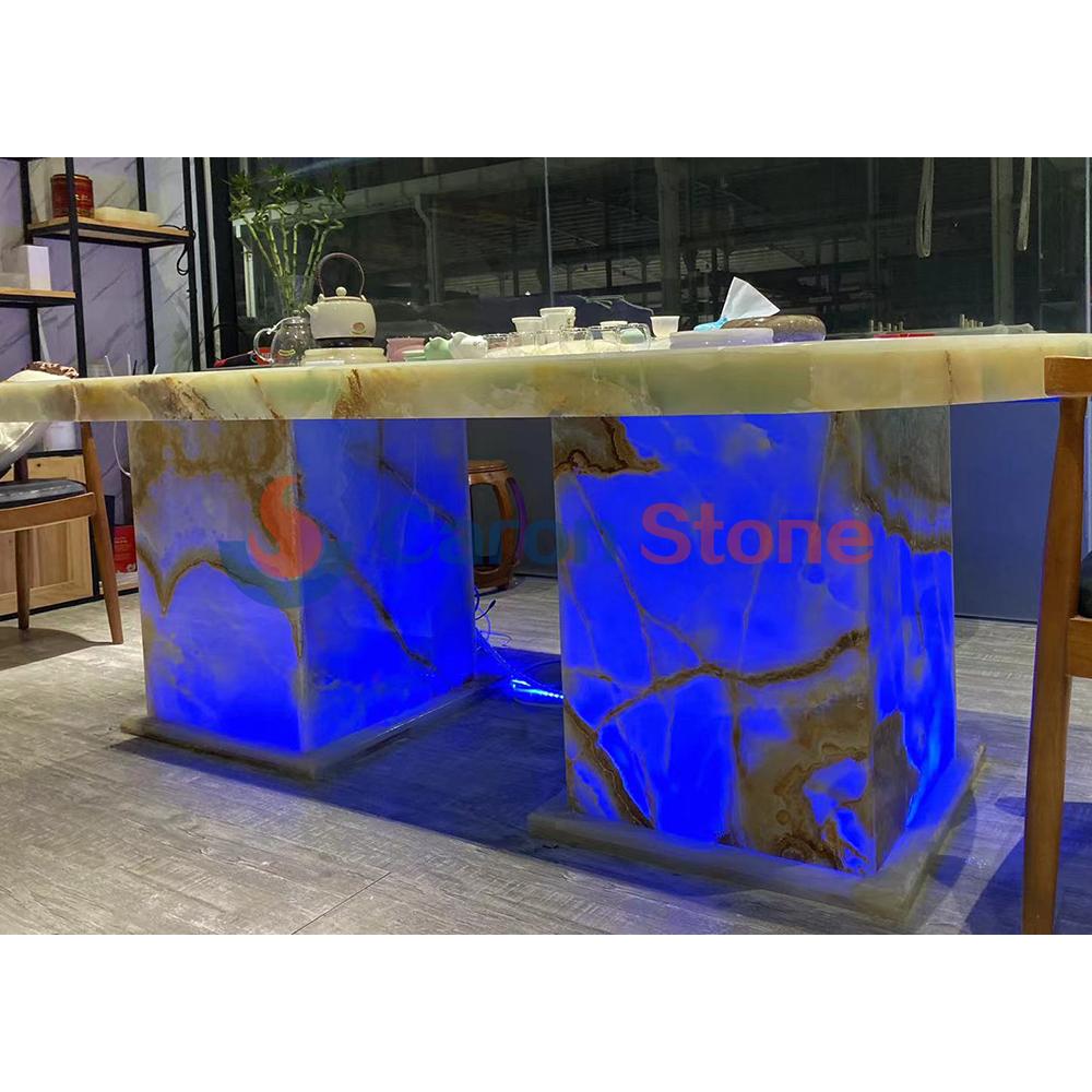 Real natural Blue onyx marble stone slab and tile for wall and floor contruction decoration from China